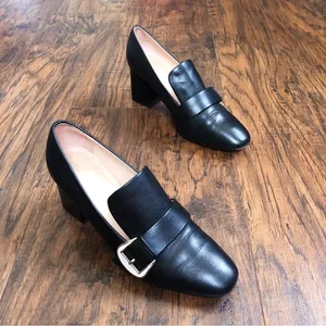 Kate Spade • Alia Buckle Leather Mule Loafers black block heel pump chunky thumbnail 15