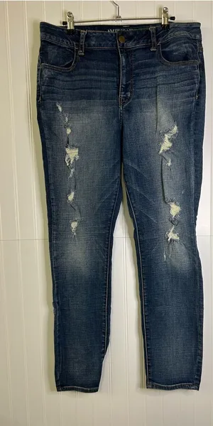 American Eagle Distressed Super Stretch Hi-Rise Jeggings Size 14 thumbnail 1