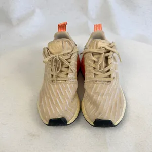 Adidas NMD R2 Primeknit Beige Orange Womens Casual‎ Running Shoes BA7260 Size 5 thumbnail 2