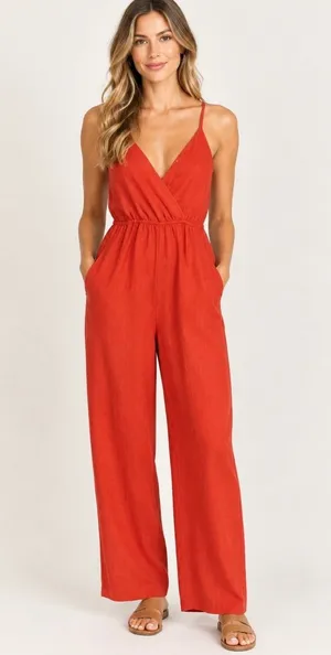 Flying Tomato $110 Woman’s M Open Back Wide Leg sleeveless jumpsuit thumbnail 1