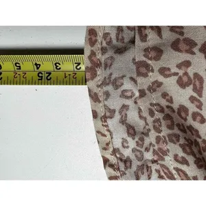 Riley & James Womens XL Leopard Print V-Neck Blouse Mesh Stripe 3/4‎ Sleeve Tan thumbnail 6