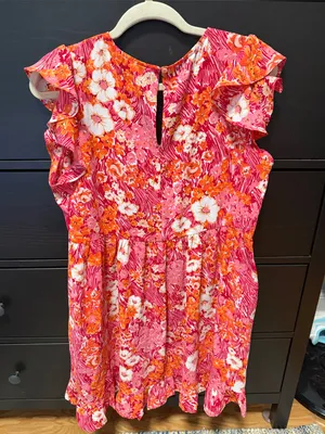 Floral Summer Dress Pink Size M thumbnail 2