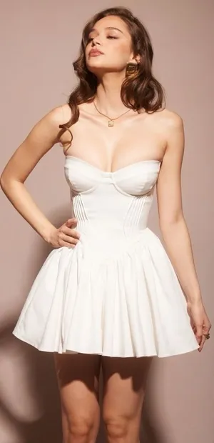 HOUSE OF CB L A-C longer length 'Katherine' White Strapless‎ Corset Mini Dress thumbnail 1