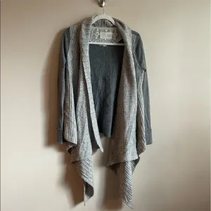 ‎Saturday Sunday gray long line open cardigan thumbnail 2