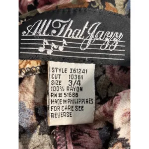 Vintage 90s All That Jazz Rose Floral Open Cross Back Maxi Dress Dark Romantic thumbnail 8