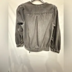 Madewell Wrap Top in Black Denim Size Small in Color Ashbury thumbnail 12