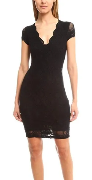 Nightcap Victorian Dress Women XS Black V‎ Neck Short Sleeve Lace Whimsigoth thumbnail 1