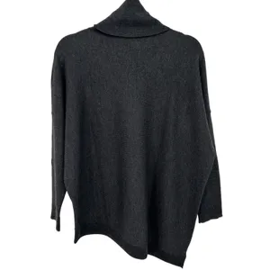 Eileen Fisher Womens‎ Gray Merino Wool Asymmetric Turtleneck Sweater XS Neutral thumbnail 2
