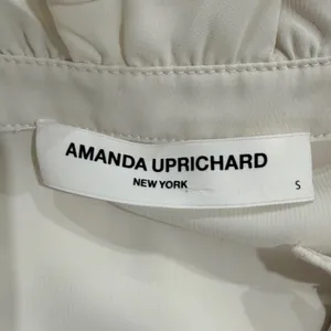 Amanda Uprichard Saffron Ivory Tiered Midi‎ Dress Ruffle Neck Small Coastal thumbnail 10