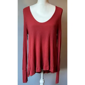 We the Free Oversized Waffleknit Auburn Longsleeve Slouchy Boho Size XS thumbnail 3