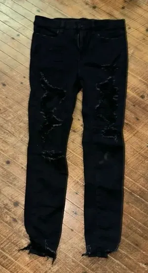 American Eagle distressed high rise 10 normcore black jeggings thumbnail 1