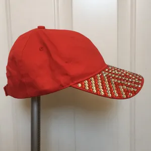 FINAL MARKDOWN Ladies Glam Bling Red Zigzag Ball Cap thumbnail 3