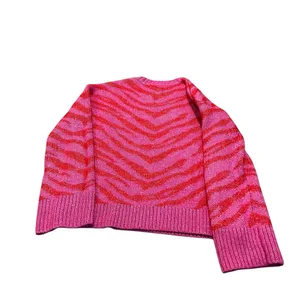 NINE WEST pink and red zebra sweater thumbnail 4