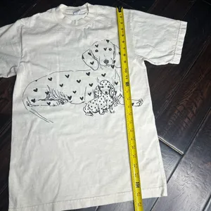 Crewneck t-shirt 100% cotton casual dog & pup boho indie cute short sleeve thumbnail 2