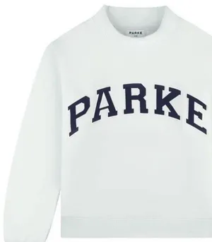 Parke Hometown Varsity Mockneck Sweatshirt Cloud Blue S/M Fleece Sold Out thumbnail 1