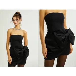 Miss Rosier‎ NEW Lanetta Bowknot Asymmetrical Mini Dress XS Classic Bridal thumbnail 2