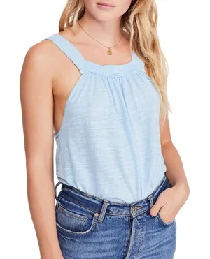 Free People Good For You Light Blue Tank Top thumbnail 1