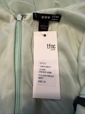 Tfnc London Womens Cold Shoulder Cowl Neck Chiffon Maxi Dress Size 10 thumbnail 5