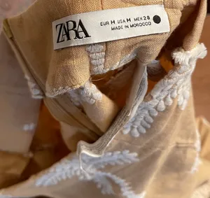 ZARA Linen Blend Set Crop Shirt And Skirt Size M thumbnail 9