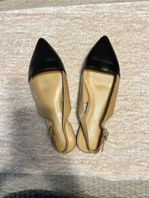 Michael Kors Classic Two-Tone Pointed Toe Slingback Flats - Black and Tan thumbnail 4