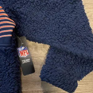NFL New! Chicago Bears womens navy blue sherpa hoodie size L thumbnail 4