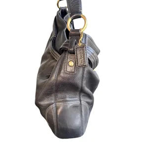 Vintage Coach Hamilton Hobo Bag Black Pebbled Leather Brass Horsebit Style 12460 thumbnail 7
