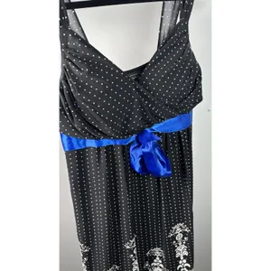 Vintage‎ My Michelle Medium Dress Sweetheart Black White Blue Party Polka Dot thumbnail 12