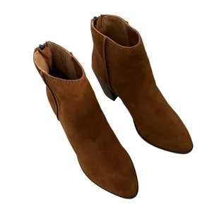 BP. Heath Suede Leather Ankle Boots Cognac Brown Sz 8.5 Block Heel Western Boho thumbnail 3