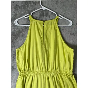 Loft Lime Green Halter Maxi Dress Sleeveless Tie Waist‎ Summer Resort Small New thumbnail 5