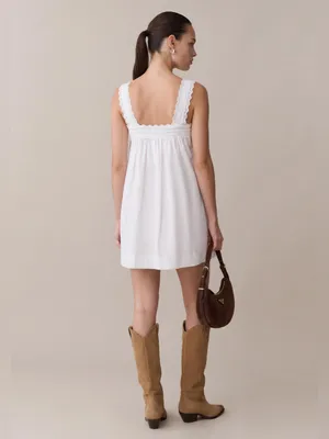 NWT Few Moda Beverly Cotton Dress size Small S White lace trim mini Kourt thumbnail 2