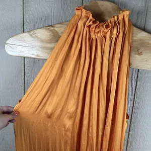 NEW ZARA ZW COLLECTION Satin Jumpsuit Large Orange Wide Leg Halter 2090/098/615 thumbnail 2