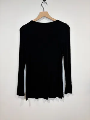 🌟 Hatch 🌟 The Softest Rib Nursing Maternity Henley Black Sz 0 Xs thumbnail 7