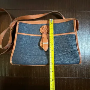 Oggi Domani Crossbody Bag Women Medium Black Brown Leather Pebbled Vintage Purse thumbnail 3