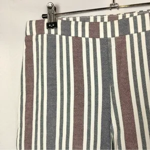 Free People‎ Mod Blue & Red Stripe Linen Crop Pants 2 thumbnail 5