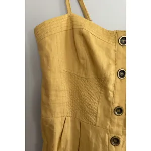 Suboo Button Down Midi Sundress Mustard Yellow Women's Size Small‎ thumbnail 9