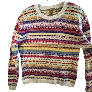 Mountain Lake Fair Isle Sweater Knit L Cottagecore Nordic‎ Grandpa Cozy Boho thumbnail 5