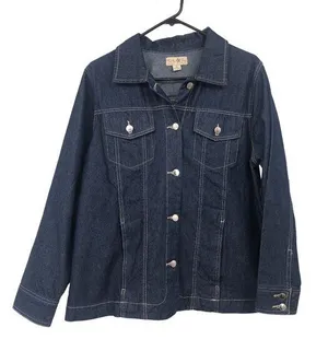 Turtle Bay New York Jean Jacket Womens L Used *Stain on Cuff thumbnail 1
