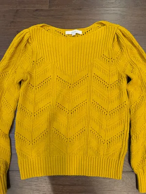 LOFT Women's Mustard Yellow Knit Sweater Size Small - C19-107 thumbnail 3