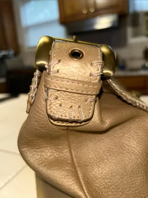 Franco Sarto Gold Leather Shoulder Bag with Gold Turn-Lock thumbnail 6