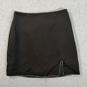 Cloud Ten Rhinestone Studded Mini Skirt Size Small Black Slit New thumbnail 1