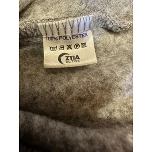 Zyia Active Fleece Gray Marled Fleece Red Quilted Cabin Outdoor Jacket Women XL thumbnail 4