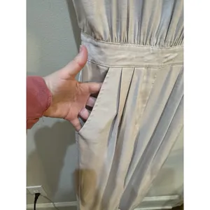 Nonchalant‎ Label Josie Jumpsuit In Oat Size Small Square Shoulder Pleated thumbnail 6
