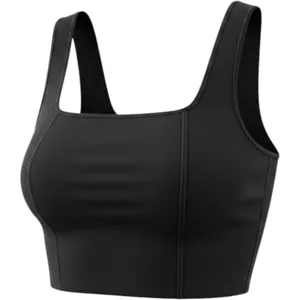 House of Harlow 1960 Black Knit Square Neck Cropped‎ Tank Top Medium Boho Chic thumbnail 1