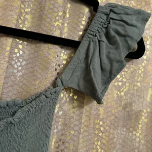 Young, Fabulous & Broke Olive Green Smocked Faux Wrap Maxi Dress Small thumbnail 5