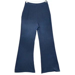 State of Day Intimates Blue Ribbed Henley Pajama Set Long Sleeve Wide Leg Small thumbnail 12