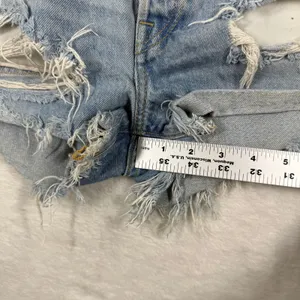 Levis Premium 501 Original Shorts Womens 27 Light Wash Blue‎ High Rise Cut Off E thumbnail 6