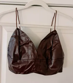 Amazon Dark Brown Leather Top thumbnail 1
