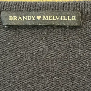 Brandy Melville Argyle V Neck Sweater Cardigan Blue White OS Cropped Preppy thumbnail 3