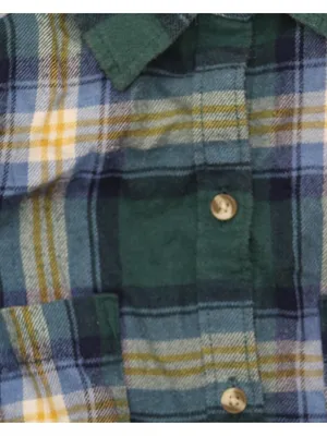 Hollister Womens Flannel Long Sleeve Button Up Shirt Blue / Green S thumbnail 4