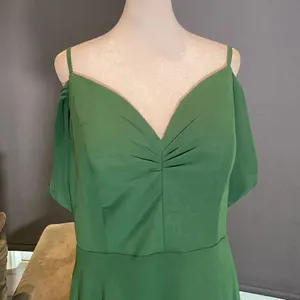 Women’s Full Length Green Chiffon Bridesmaid Party Prom Dress Corset Back 14 thumbnail 2
